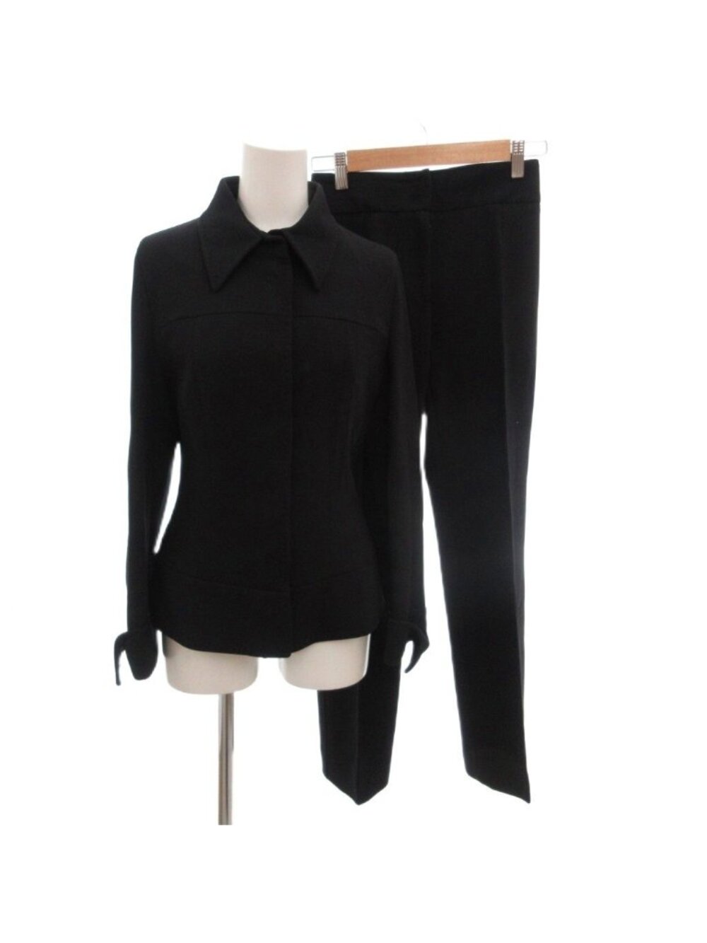 Dolce & Gabbana Set Suit Jacket Pants Lining Leopard Print Wool 40 Black